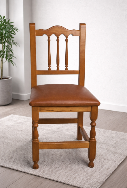 11-16PO Silla tapizada en polipiel marrón 11-16PO Silla tapizada en polipiel marrón